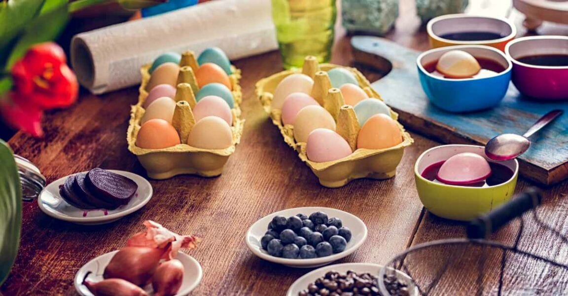 Use common kitchen ingredients to create natural egg dye!