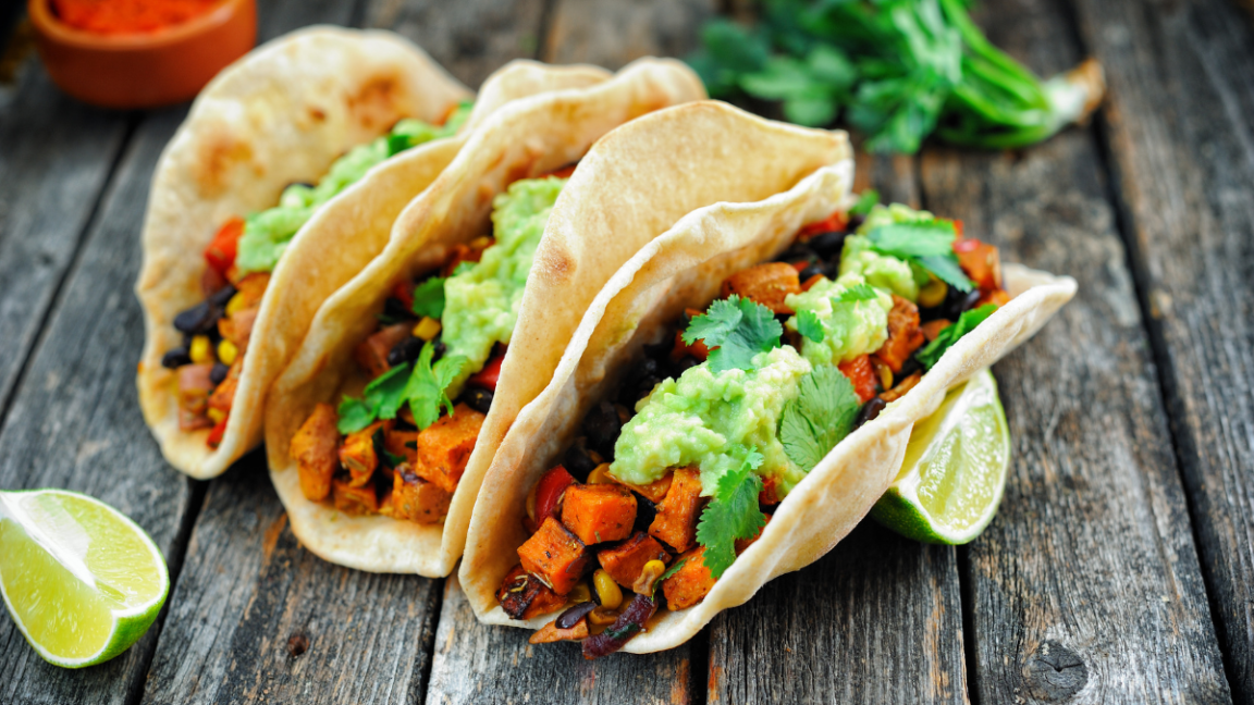 Brighten your dinner routine with these vibrant and spicy sweet potato tacos!