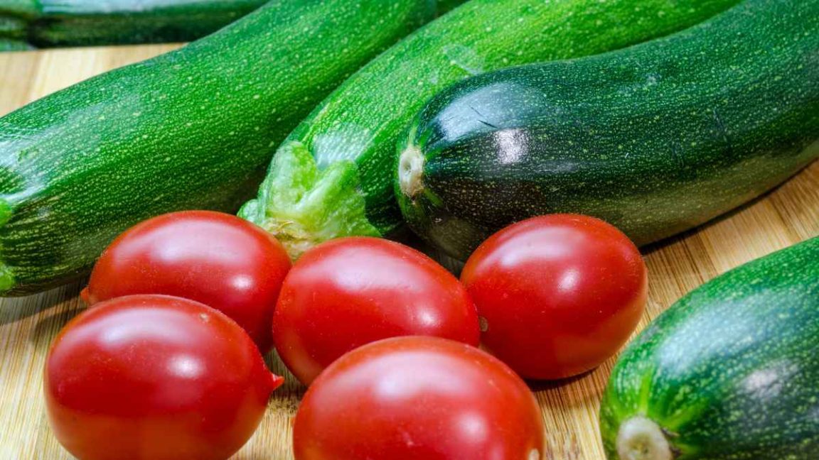 This tomato and zucchini salad will brighten up your summer cookouts!